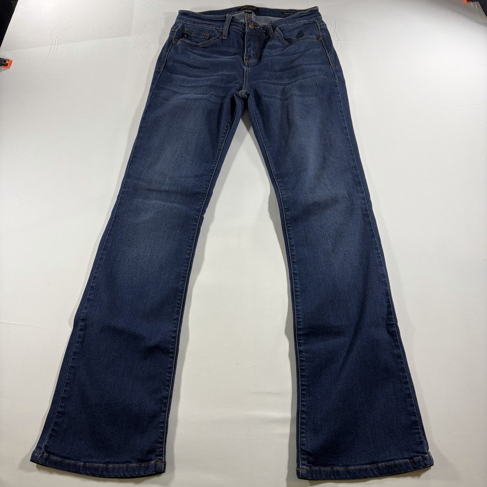 Judy Blue Jeans Womens 9/29 Slim Bootcut Faded Dark Wash Mid Rise